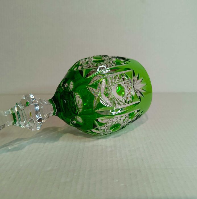 Kieliszek kryształowy do wina, remer, roemer, zielony