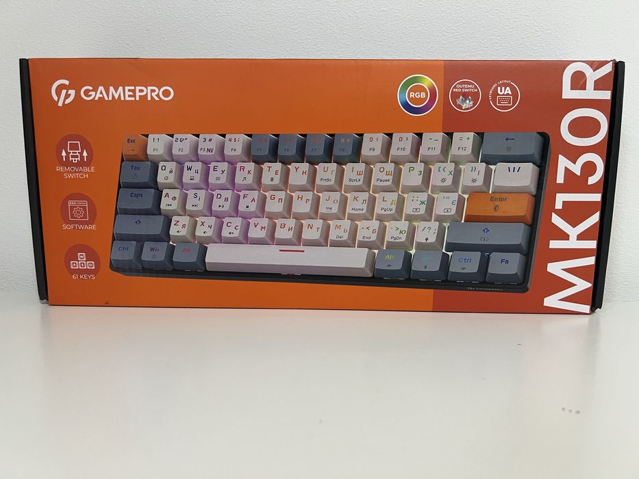 Клавіатура механічна дротова GamePro MK130R Hot-Swap Red Swich 60%