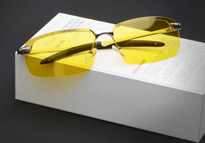 Очки водителя с поляризацией UV400 антиФары водительские желтое стекло