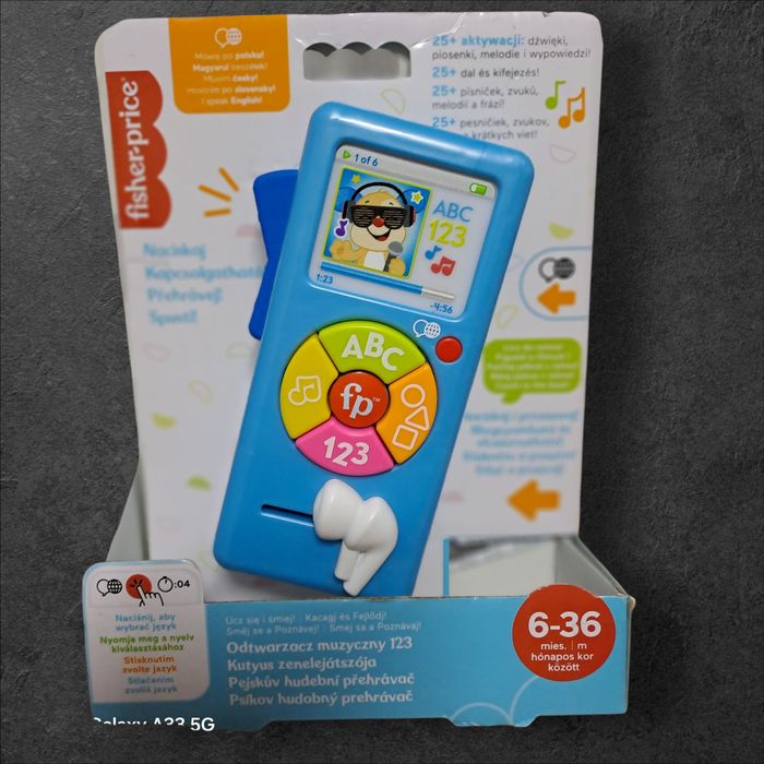 Odtwarzacz muzyczny 123 fisherprice Nowy, mówi po Polsku. Wiek 6-36 m
