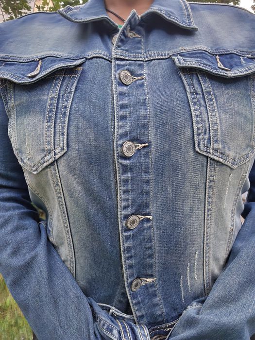 Джинсовая куртка женская с черепом,Италия,размер xxl