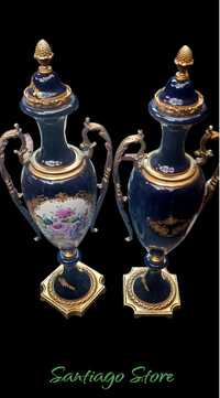 Par de vasos de porcelana Sevres séc XIX