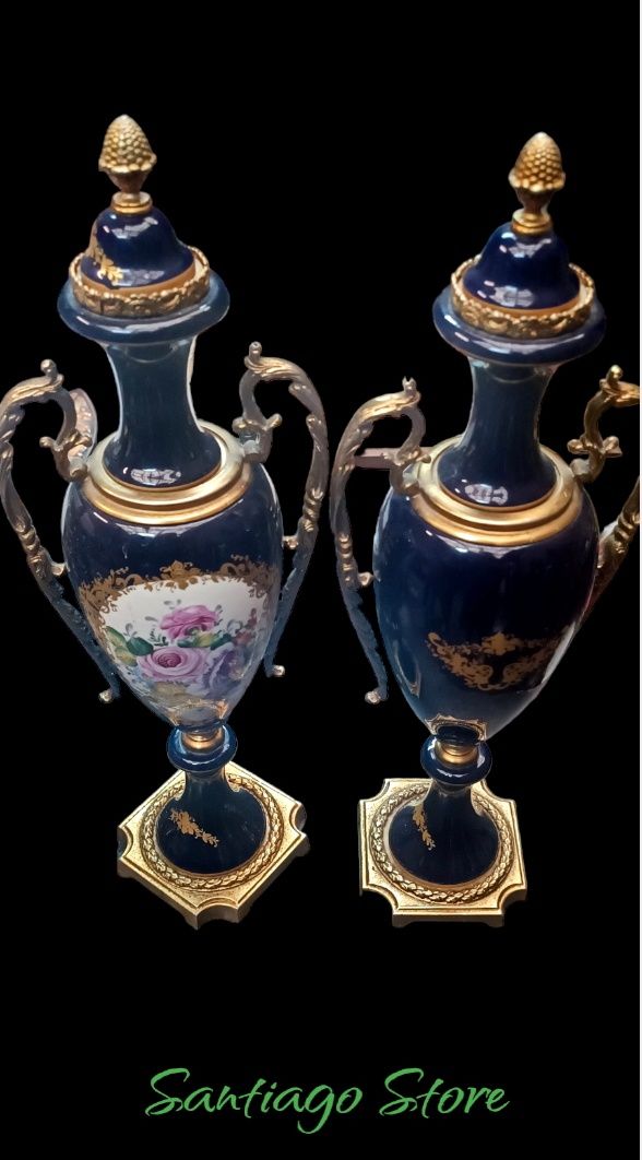 Par de vasos de porcelana Sevres séc XIX