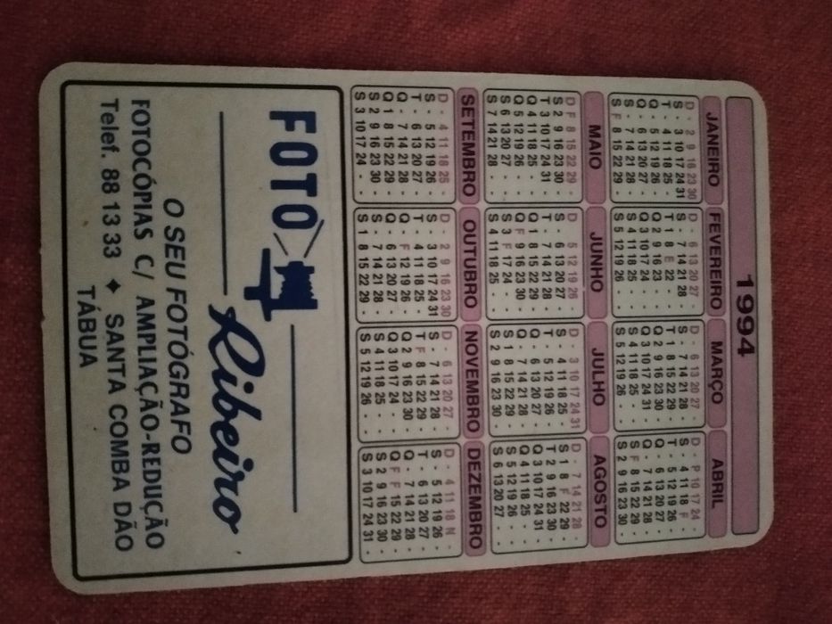 Calendário de bolso 1994