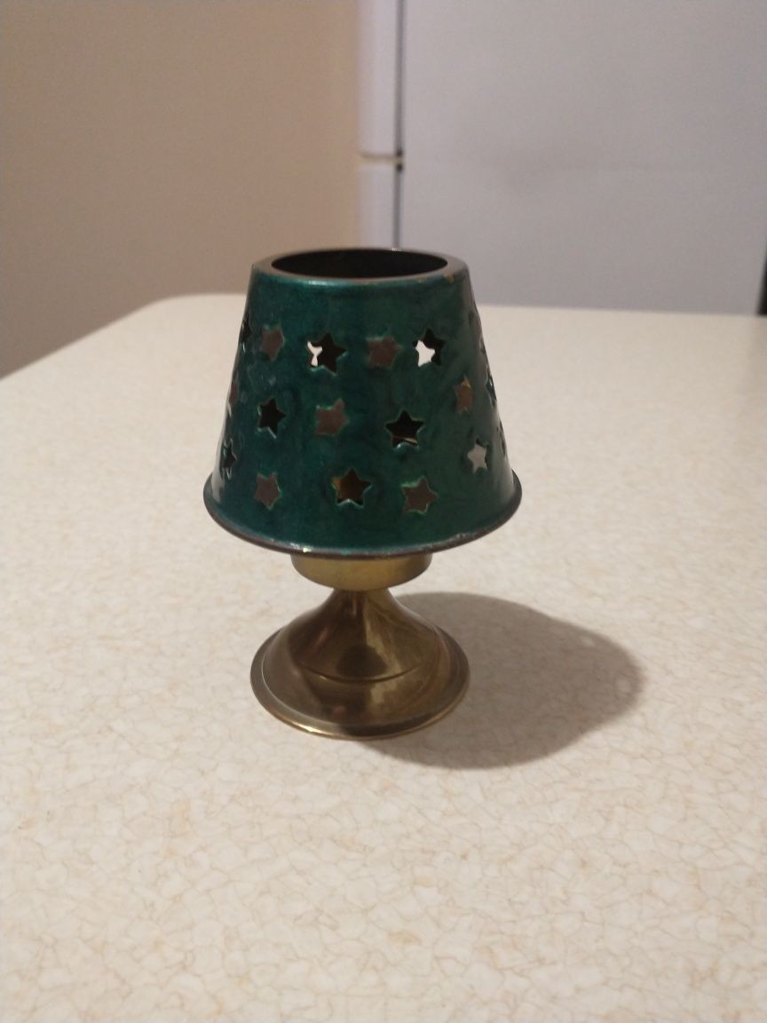 Mosiężna lampka świecznik 11 cm wysokość