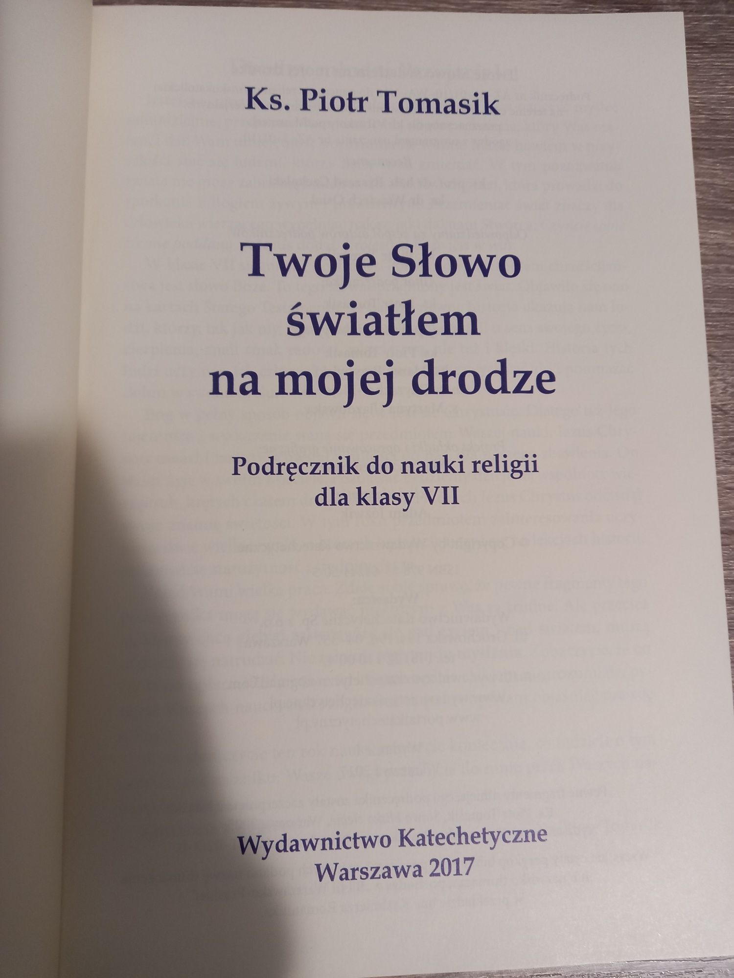 Twoje Słowo światłem na mojej drodze kl.VII