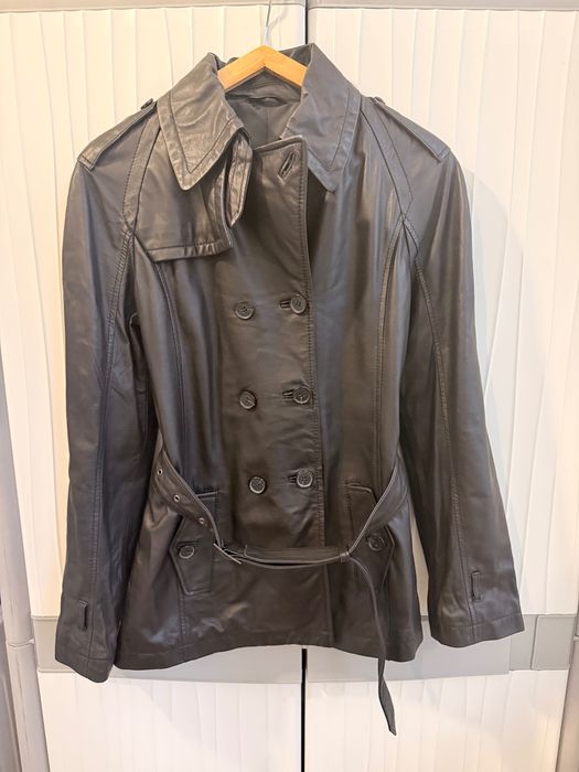 Casaco de pele preto, M, pouco uso