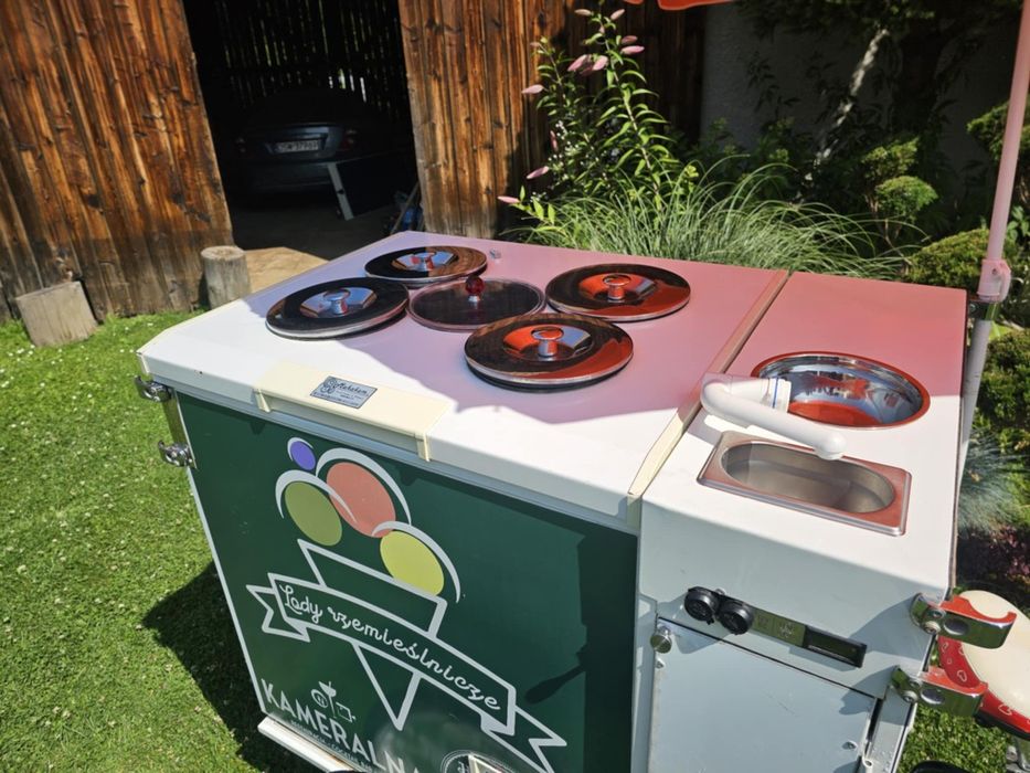 Rower gastronomiczny riksza z lodami chłodnia biznes