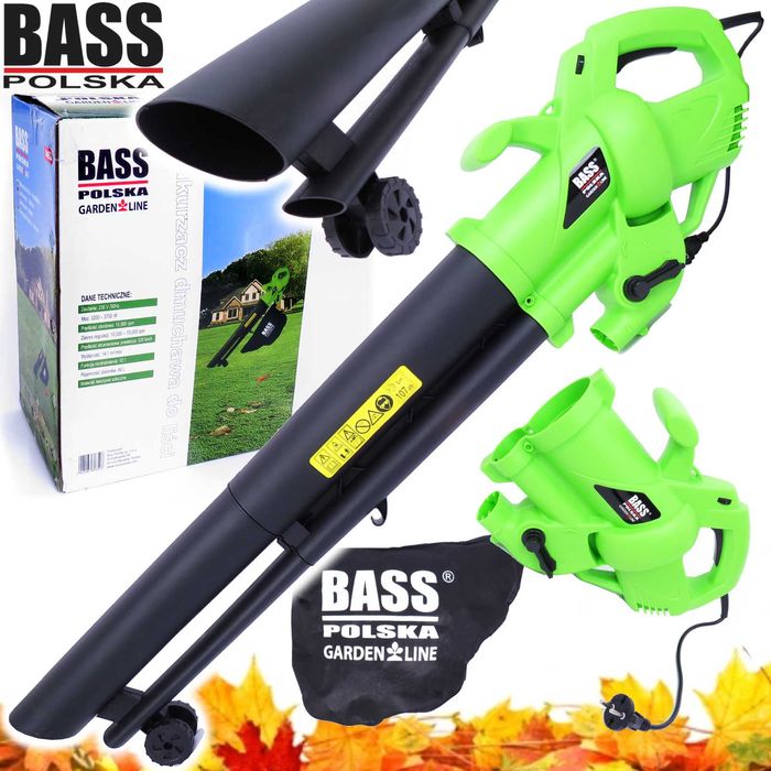 BASS POLSKA Elektryczny Odkurzacz Z Workiem Do Liści Dmuchawa BP8462