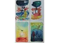 4 Aguarelas  de Carlos Marques. Fantasia, surreal, contos de fadas