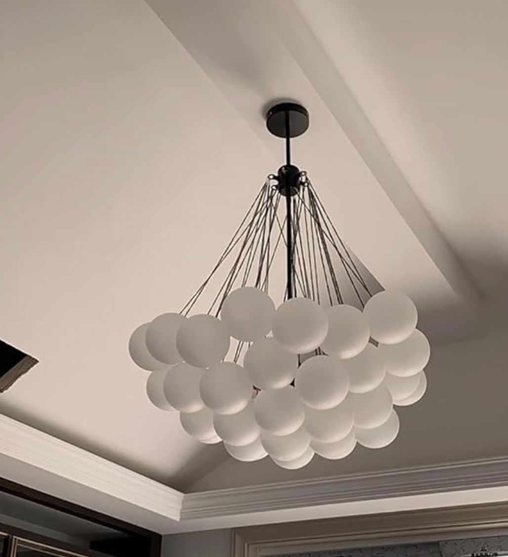 Nowoczesny żyrandol Cluster Bubble XL 37 kul, 80cm szerokości NOWA