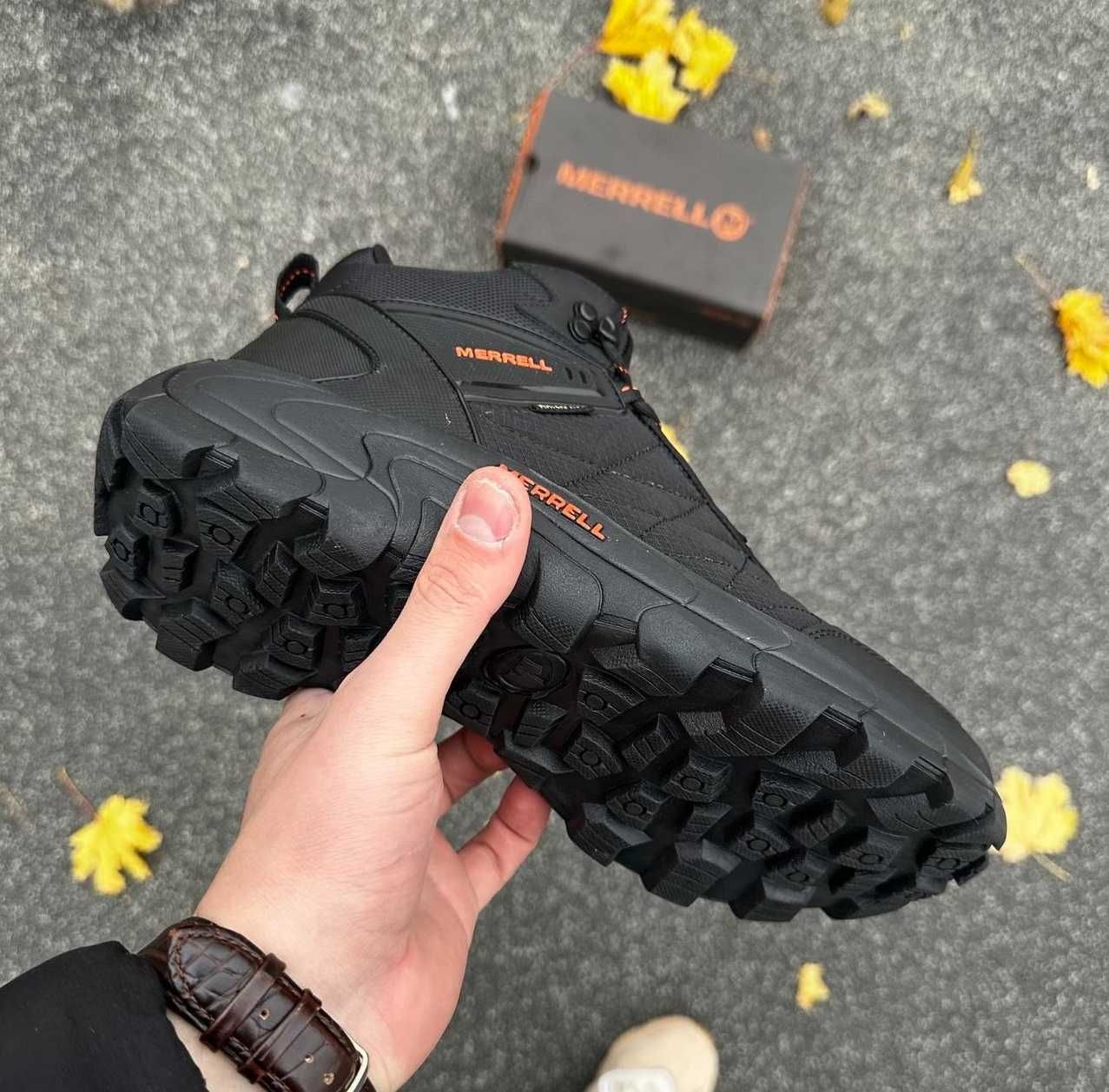 Термо Кроссовки Зимние Мужские Merrell Gore Tex хутро Меррелл Гор текс