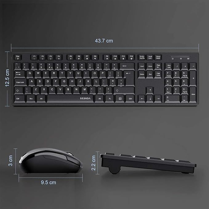 Seenda K041 Zestaw Klawiatura I Mysz Bezprzewodowa Usb Qwerty Uk