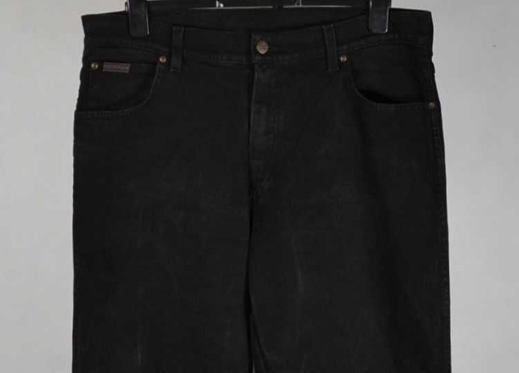 WRANGLER Texas Stretch Black Spodnie Męskie Jeans W38 L36 Bawełna