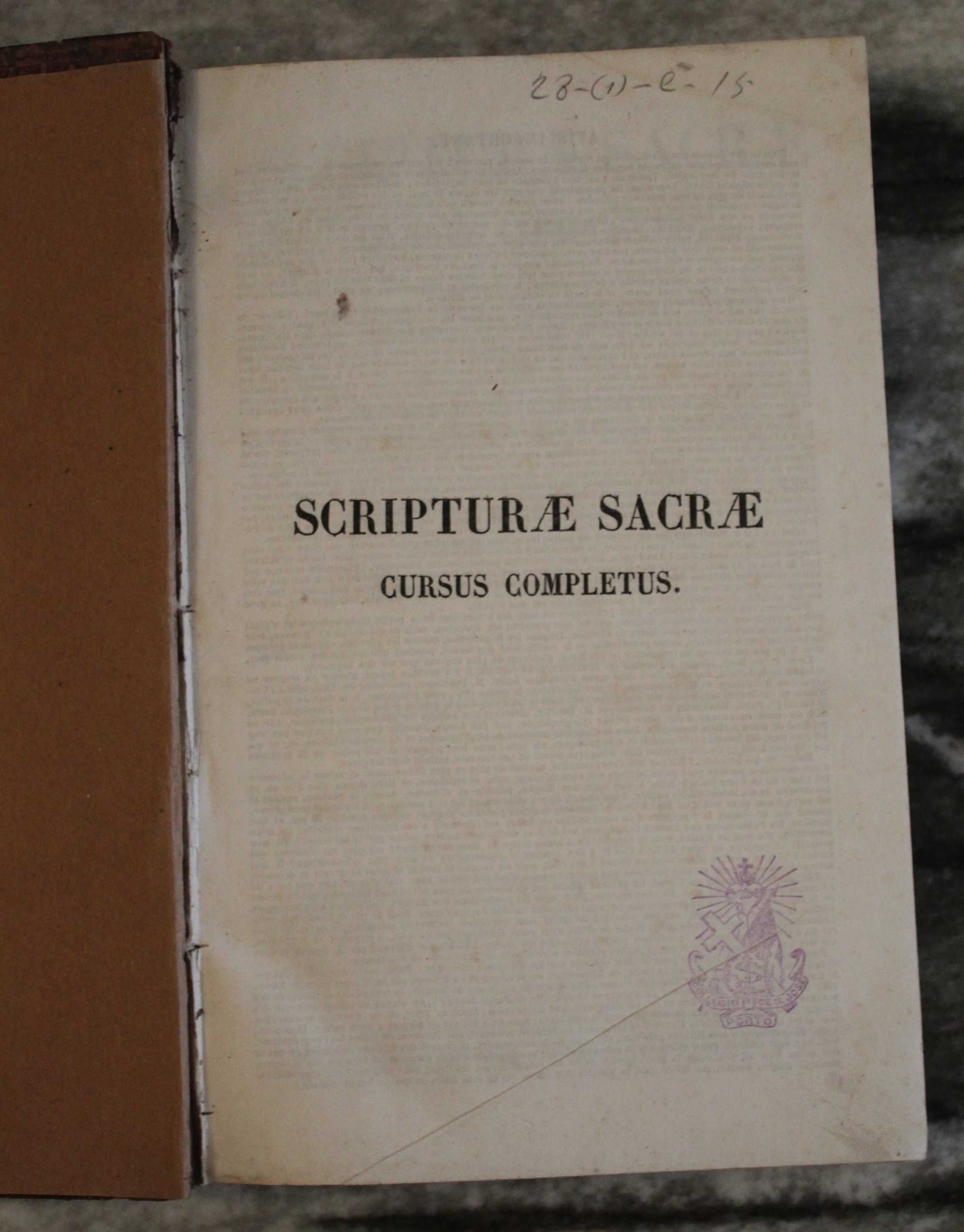 Livro Scriptura Sacrae (Tomus Decimus Quintus) Décimo-quinto volume