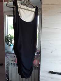 Sukienka czarna z marszczeniami S 36