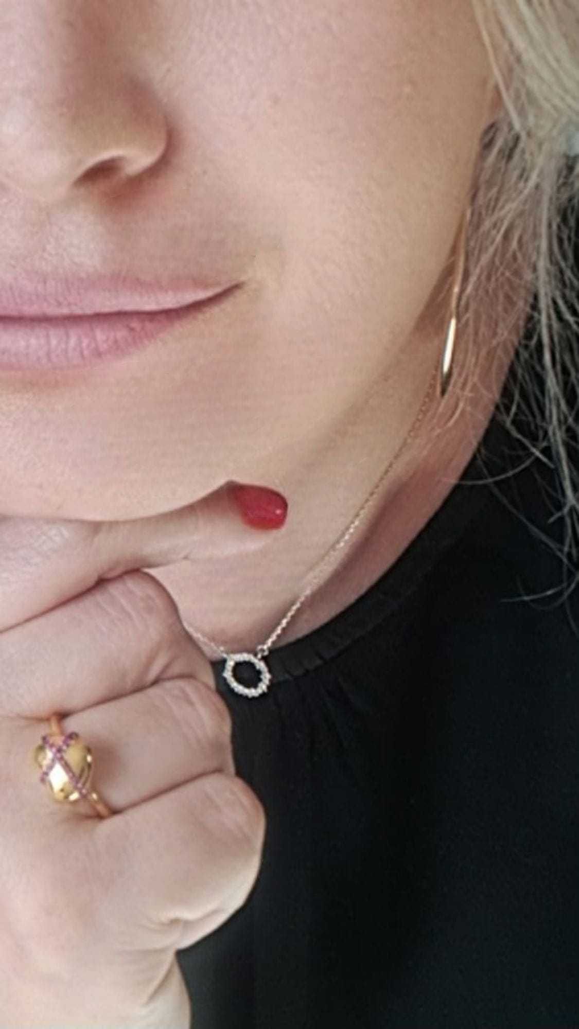 Pierścionek pełne serce cyrkonie kolor złoty