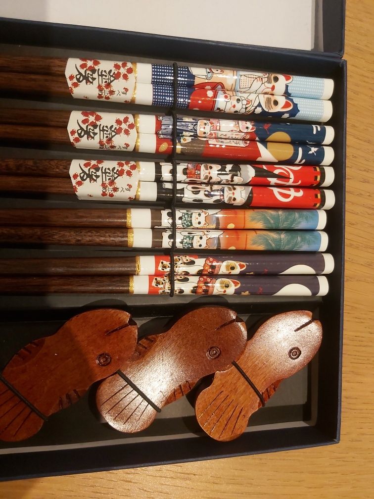 Conjunto de paus de Sushi (Gato Preto)