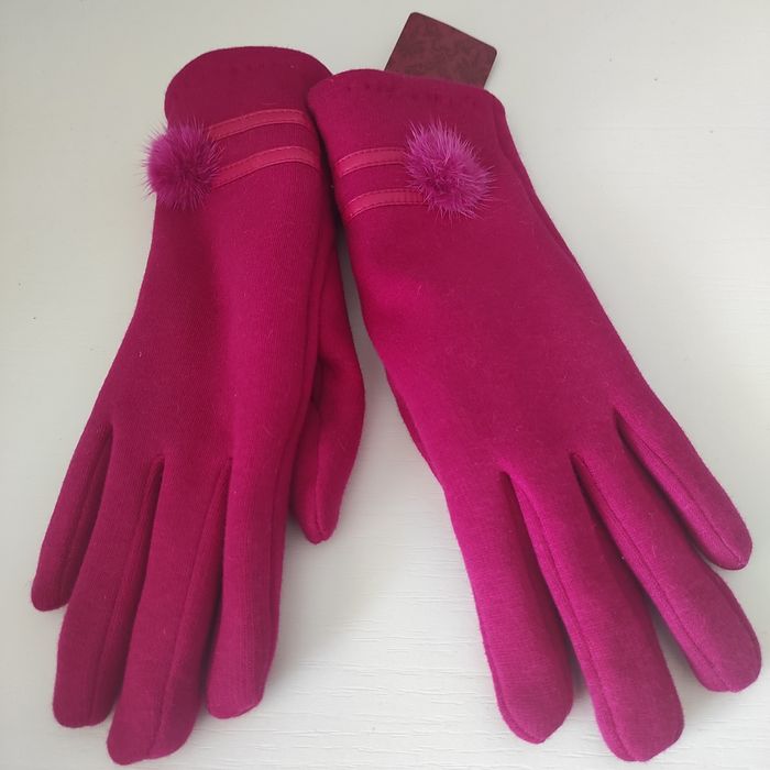 Rękawice damskie rozmiar 6/5, różowe, fuksja