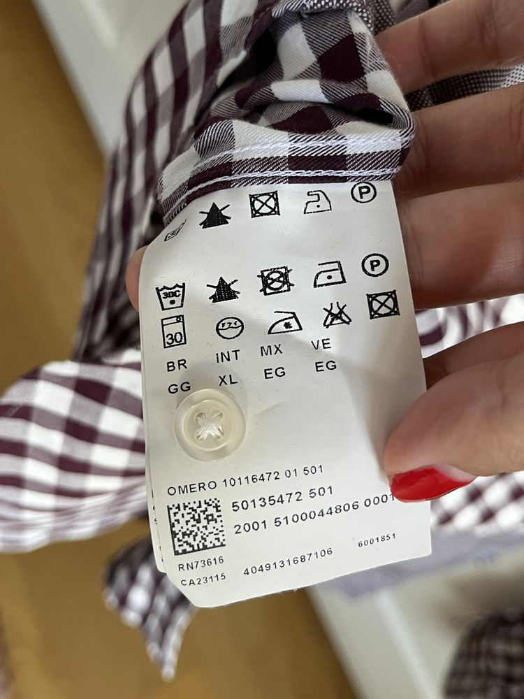 Koszula meska z dlugim rekawem w krate oryginalna slim fit Hugo Boss
