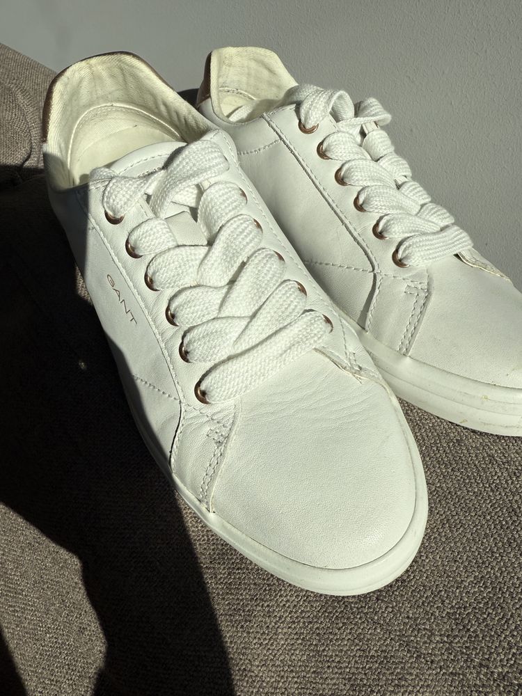 Trampki sneakersy gant biale proste skora buty