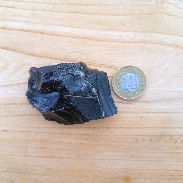 Obsydian czarny szkło wulkaniczne Meksyk waga ponad 35 gram