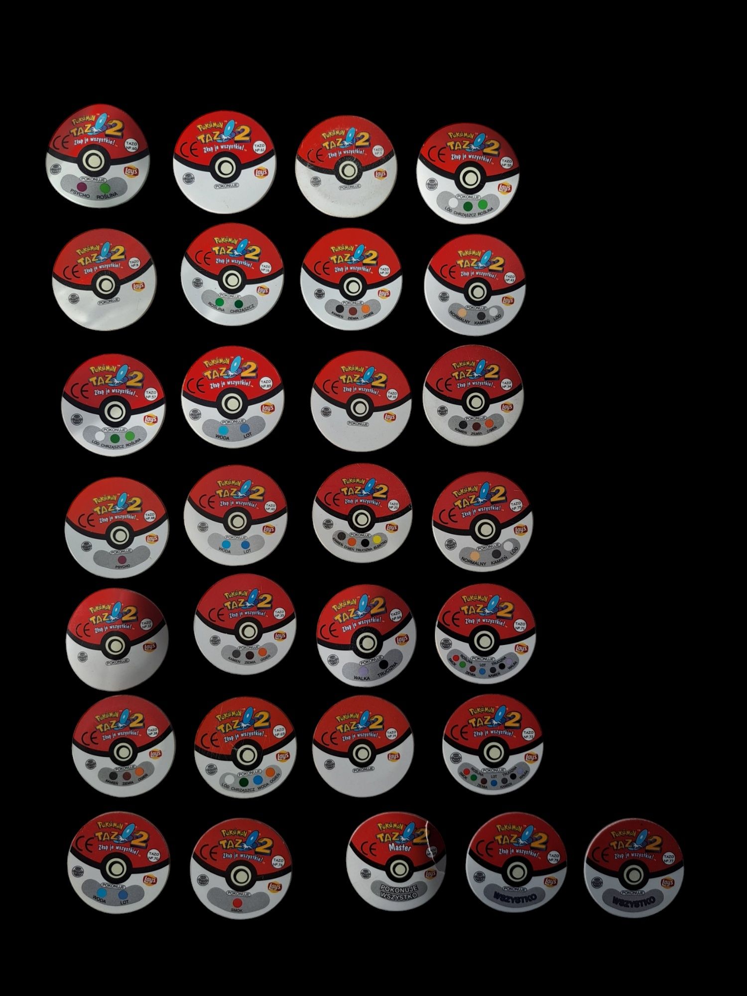 Pokémon Tazos – Kolekcja 29 sztuk