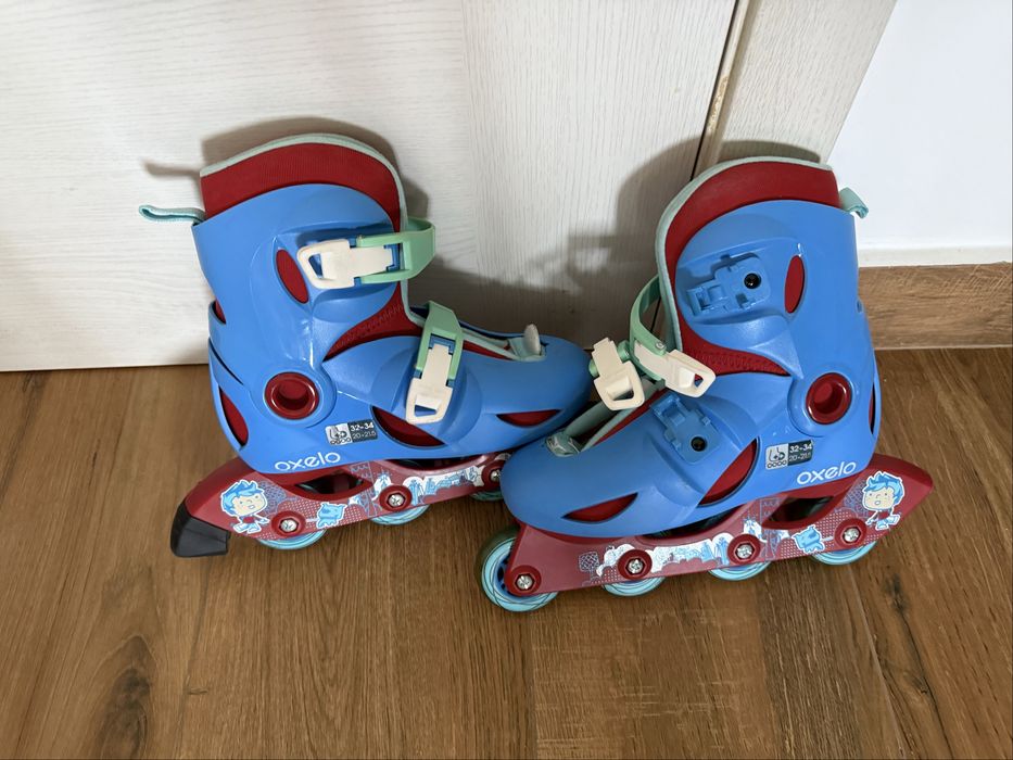 Patins em linha usados 32-43 com saco de tranaporte