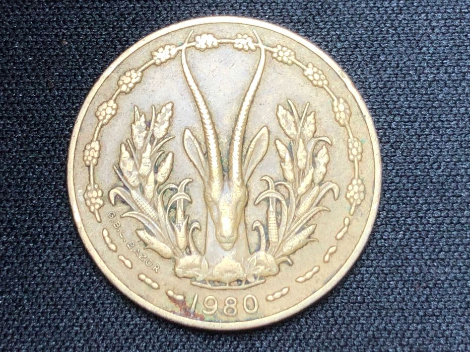 Estados África Ocidental 1980 - 10 Francos Cobre