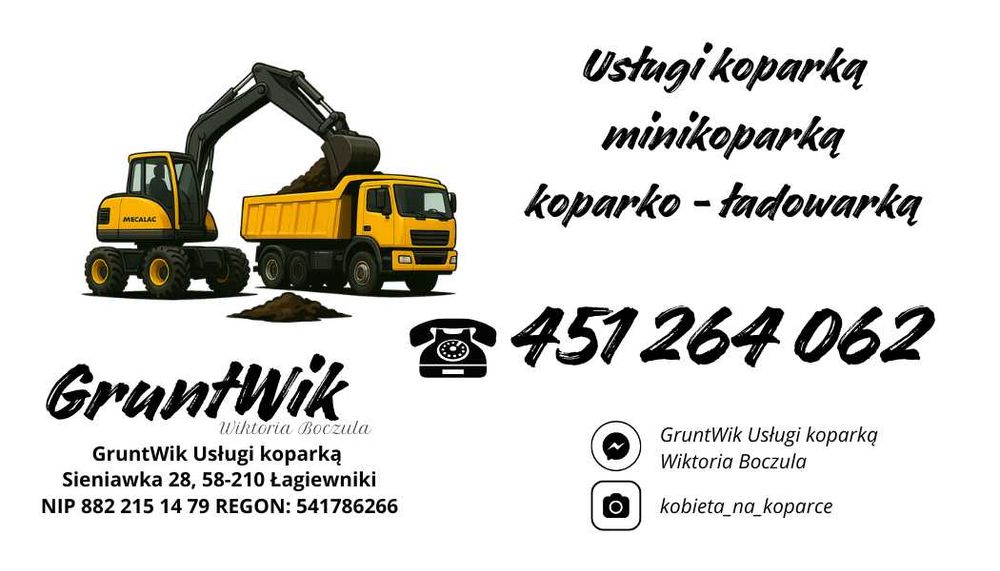 Usługi koparką  mecalac 714 MW wykopy rozładunki