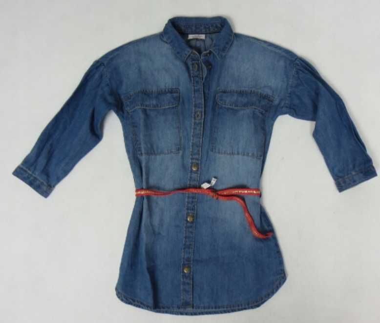 Tunika dziewczęca do leginsów Ala jeans KOSZULA JEANSOWA +PASEK TAO 86