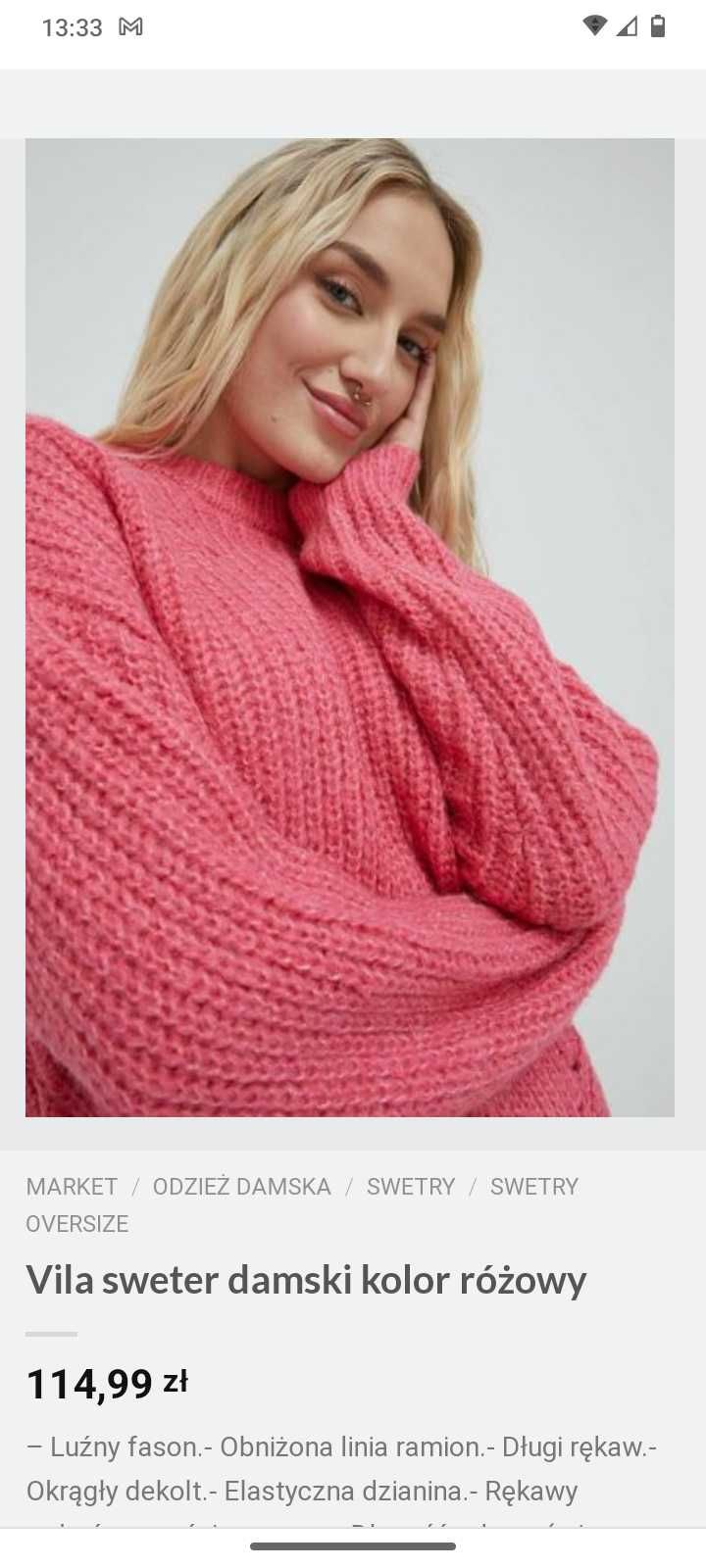 Oddam w atrakcyjnej cenie sweter Vila xl