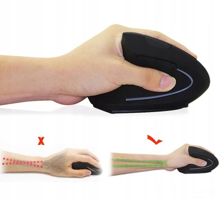 Mysz Bezprzewodowa Ergonomiczna Myszka Pionowa Wertykalna Cicha Komput