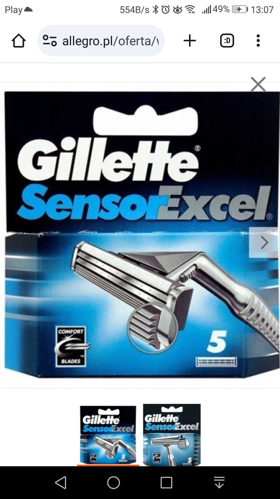 Wkłady gillette sensor 4 ostrza