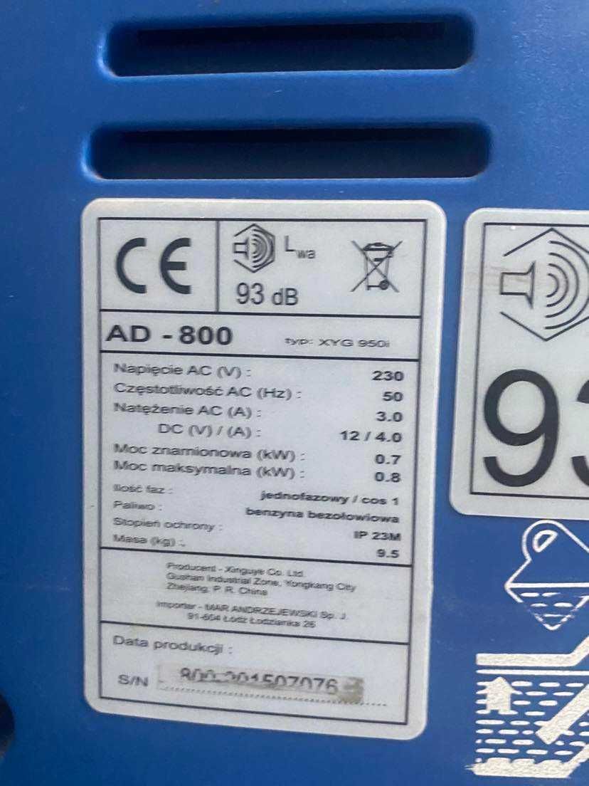 Agregat prądotwórczy 800W inwertorowy nowy