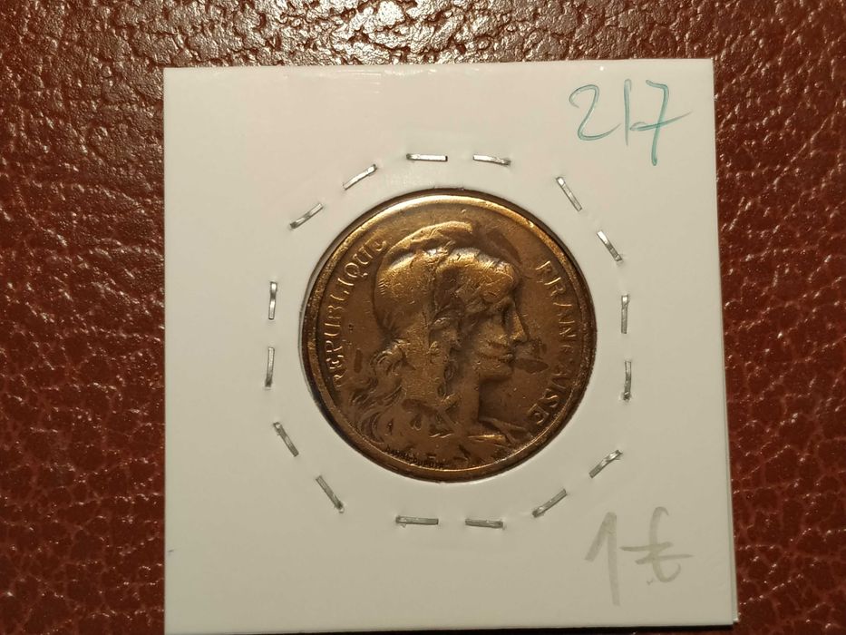 217 França - moeda de 5 centimes de 1904