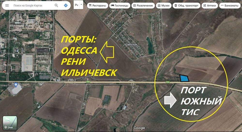 Фасадный на трассу участок. Южный, Тис, Одесса