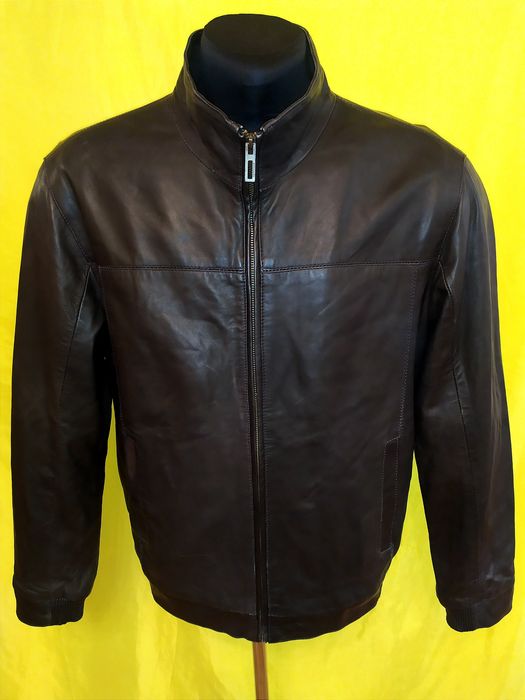 Куртка кожаная лайковая Италия, бомбер, пилот утепленный, р.50-52