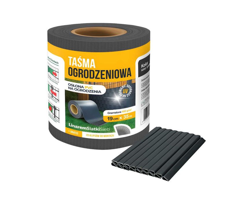 MEGA Zestaw Taśma Ogrodzeniowa Osłona Na Ogrodzenie Panelowe Płot + UV