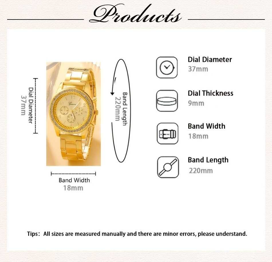 Luksusowy zegarek damski, pierścionek, naszyjnik,kolczyki, bransoletka