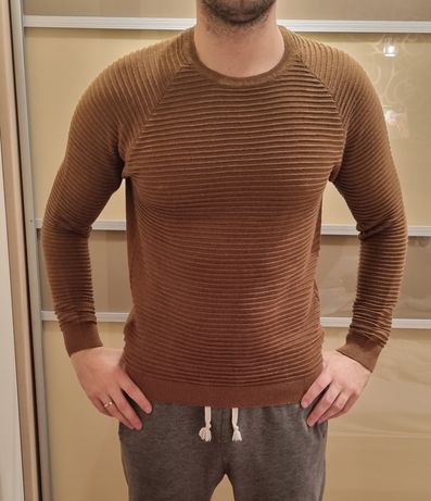 Sweter LC waikiki L brązowy Slim fit klasyczny