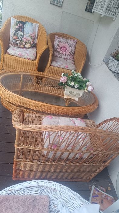 Komplet z wikliny Styl Prowansalski