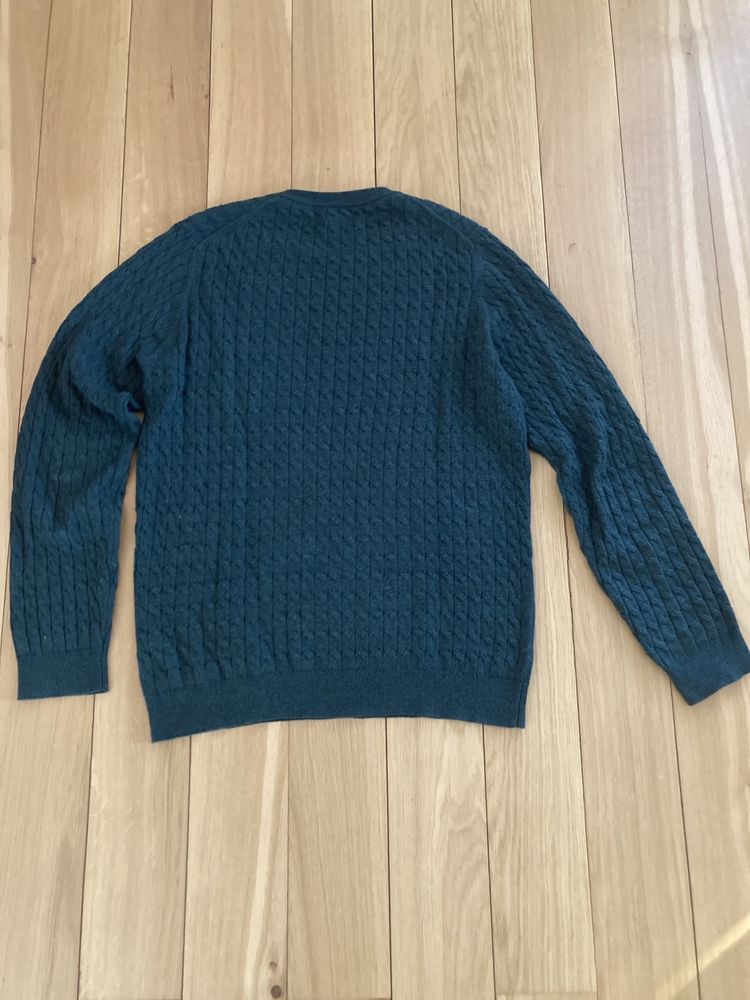 Massimo Dutti Meski Sweter roz M butelkowa zielen