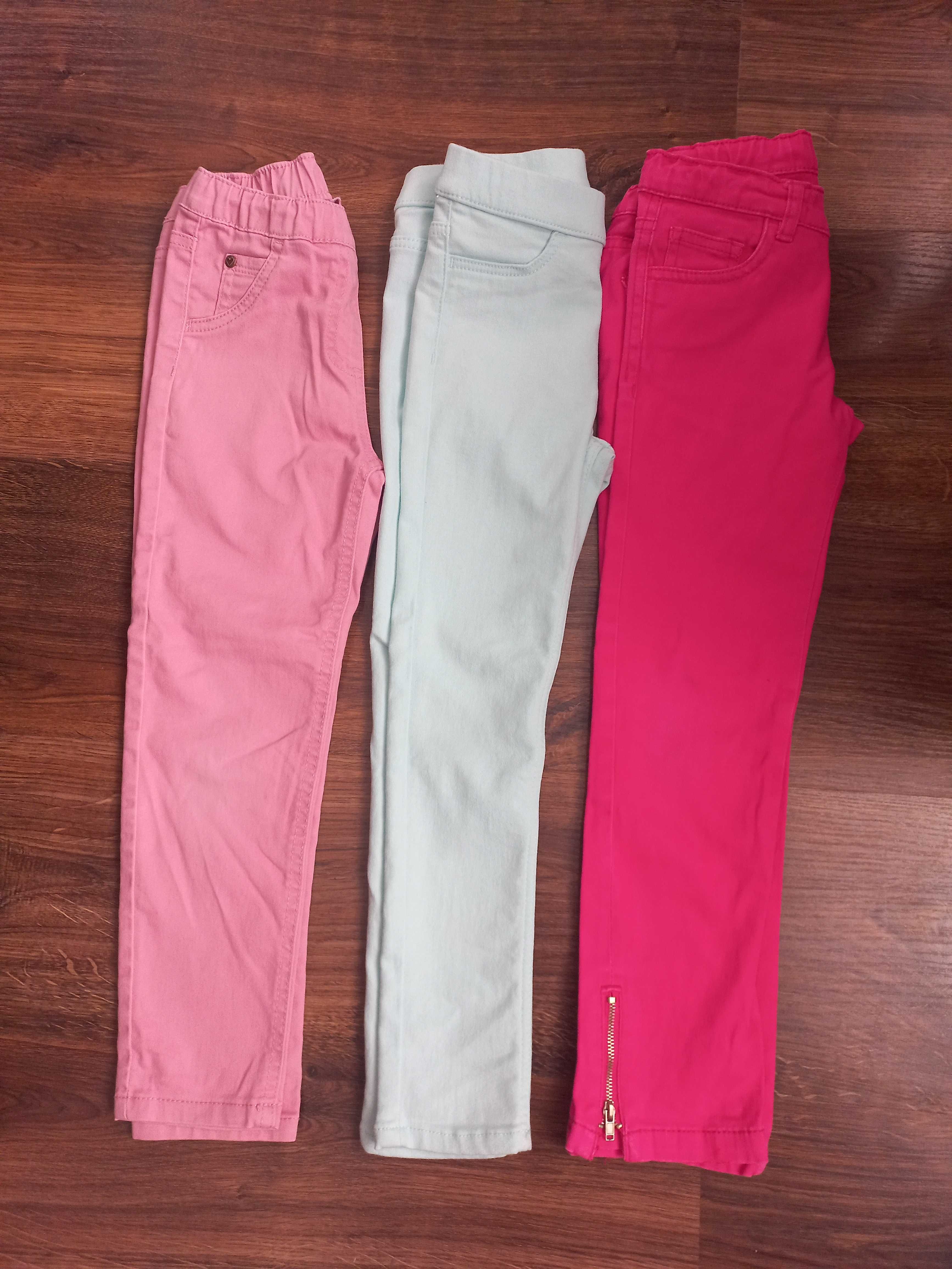 Spodnie legginsy jeans dziewczęce, 116, komplet w super cenie!