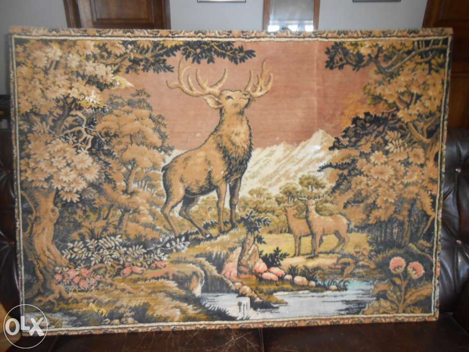 Quadro antigo anos 50 em veludo