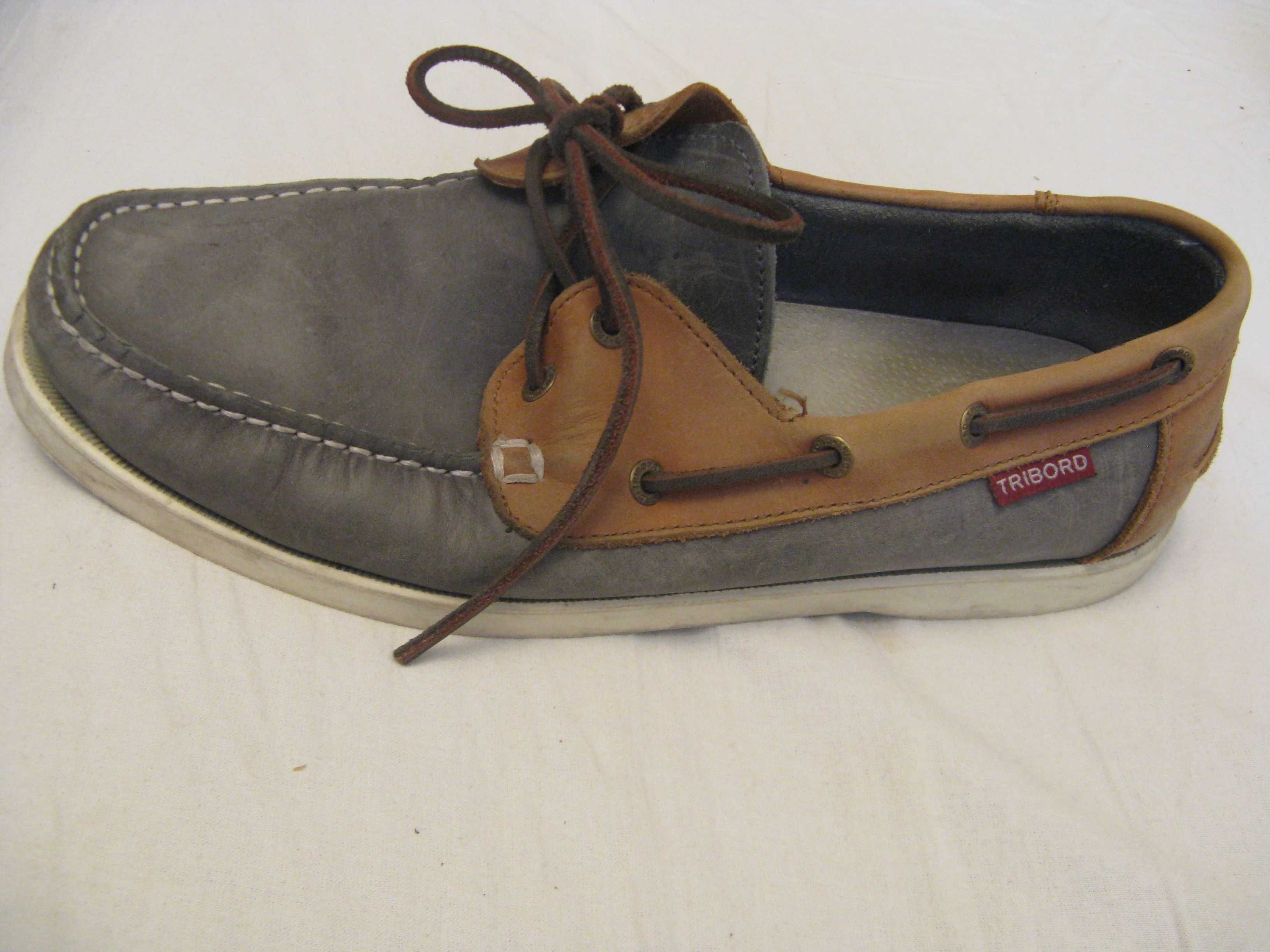 Buty żeglarskie Tribord Sailing skórzane. R. 44. Styl Casual  Stan BDB