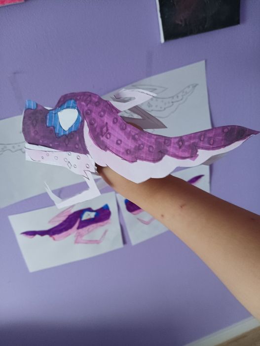 Puppet dragon Fioletowo Różowy