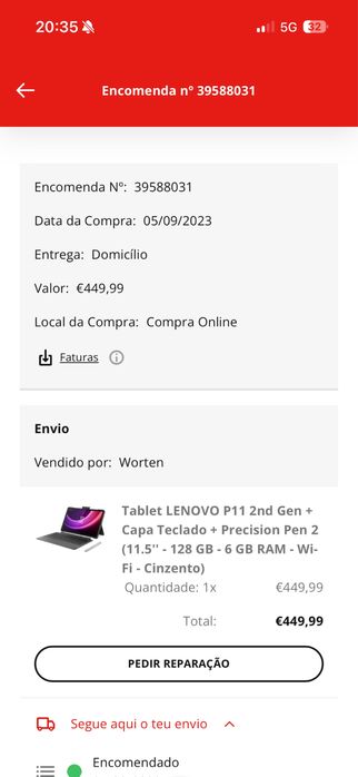 Tablet LENOVO P11 2nd Gen + Capa Teclado + Precision Pen 2