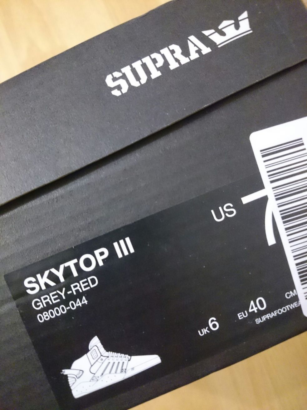 Buty SUPRA skytop III sneaker rozmiar 40 grey red 25,5cm Chada Muski