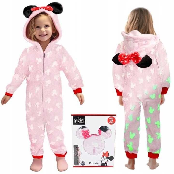 Myszka MINNIE piżama Minnie kombinezon różowy Neon Świecący 110-16 cm